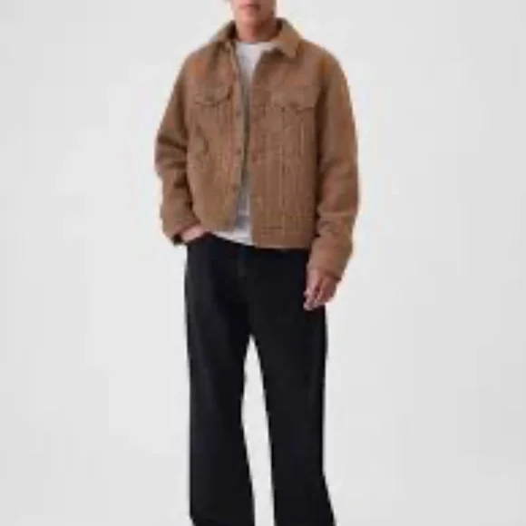 NEW Gap wool houndstooth trucker jacket Medium - Picture 3 of 16